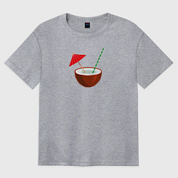 Футболка оверсайз женская Кокосовый коктейль, цвет: меланж