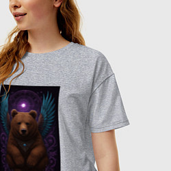 Футболка оверсайз женская Духовный медведь, цвет: меланж — фото 2