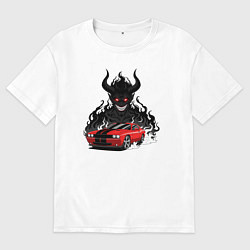 Футболка оверсайз женская Dodge - Demon SRT, цвет: белый