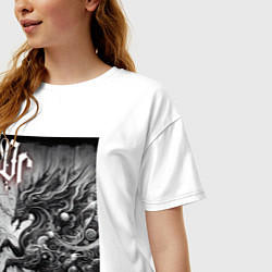 Футболка оверсайз женская Симбиот конь-дракон - фантазия, цвет: белый — фото 2