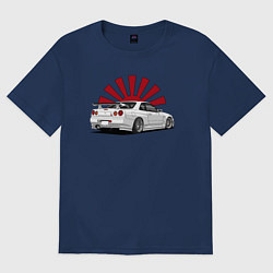 Футболка оверсайз женская Nissan Skynline - GT-R 34, цвет: тёмно-синий