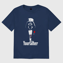 Футболка оверсайз женская Твой отец, цвет: тёмно-синий