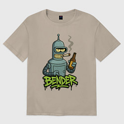 Футболка оверсайз женская Bender with beer, цвет: миндальный