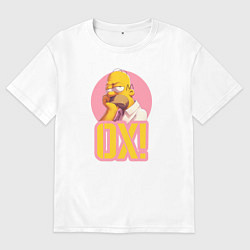 Футболка оверсайз женская Гомер Ох, цвет: белый