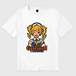 Футболка оверсайз женская Поп-арт Барбары Genshin Impact, цвет: белый