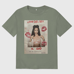 Футболка оверсайз женская Lana Del Rey постер, цвет: авокадо