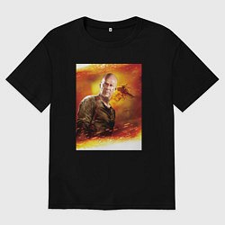 Футболка оверсайз женская Die hard, цвет: черный