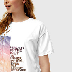 Футболка оверсайз женская Serenity is the key, цвет: белый — фото 2