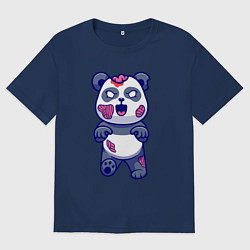 Футболка оверсайз женская Зомби панда, цвет: тёмно-синий