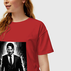 Футболка оверсайз женская Киану, цвет: красный — фото 2