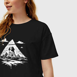 Футболка оверсайз женская Тайна пирамид и Сфинкса, цвет: черный — фото 2