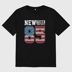 Футболка оверсайз женская New York 85, цвет: черный
