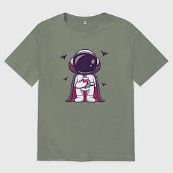 Футболка оверсайз женская Астронавт Дракула, цвет: авокадо