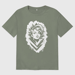 Футболка оверсайз женская Поп-арт дива, цвет: авокадо