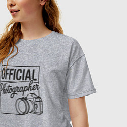 Футболка оверсайз женская Официальный фотограф, цвет: меланж — фото 2