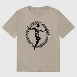 Футболка оверсайз женская Бег вечности, цвет: миндальный