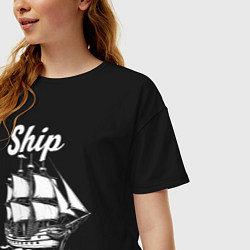 Футболка оверсайз женская Парусный путь, цвет: черный — фото 2