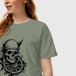 Футболка оверсайз женская Пиратский штурвал, цвет: авокадо — фото 2