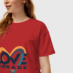 Футболка оверсайз женская Логотип Love Parade, цвет: красный — фото 2