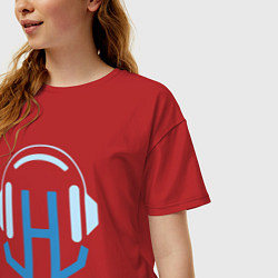 Футболка оверсайз женская Логотип House Music, цвет: красный — фото 2