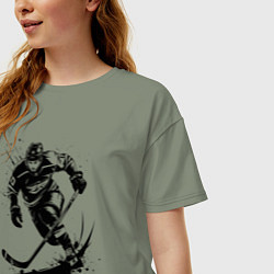 Футболка оверсайз женская Динамика льда, цвет: авокадо — фото 2