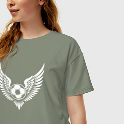 Футболка оверсайз женская Футбольный взлёт, цвет: авокадо — фото 2