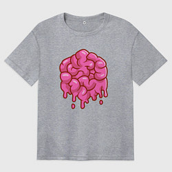 Футболка оверсайз женская Dripping brain, цвет: меланж