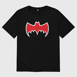Футболка оверсайз женская Red Batman style, цвет: черный