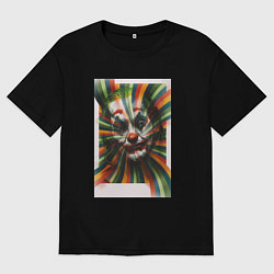 Футболка оверсайз женская Joker face, цвет: черный