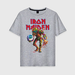Футболка оверсайз женская Iron Maiden, цвет: меланж