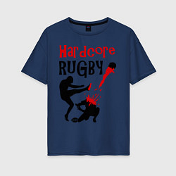 Футболка оверсайз женская Hardcore Rugby, цвет: тёмно-синий