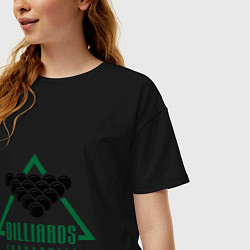 Футболка оверсайз женская Billiards tournament, цвет: черный — фото 2