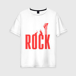 Футболка оверсайз женская Rock Flame, цвет: белый