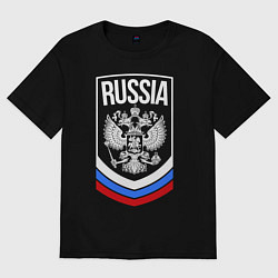 Футболка оверсайз женская Russia, цвет: черный