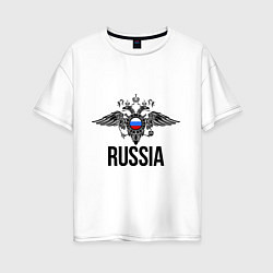 Футболка оверсайз женская Russia, цвет: белый