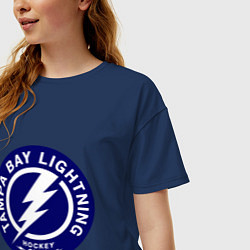 Футболка оверсайз женская HC Tampa Bay Lightning, цвет: тёмно-синий — фото 2