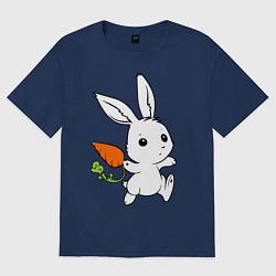 Женская футболка оверсайз Зайка с морковкой