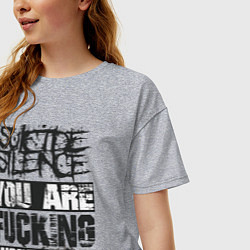 Футболка оверсайз женская Suicide Silence: You are Fucking, цвет: меланж — фото 2