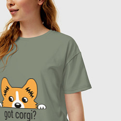 Футболка оверсайз женская Got Corgi, цвет: авокадо — фото 2