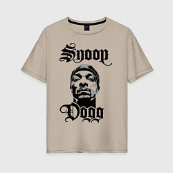 Футболка оверсайз женская Snoop Dogg Face, цвет: миндальный