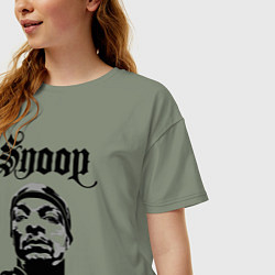 Футболка оверсайз женская Snoop Dogg Face, цвет: авокадо — фото 2