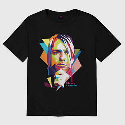Футболка оверсайз женская Kurt Cobain: Colors, цвет: черный
