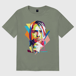 Футболка оверсайз женская Kurt Cobain: Colors, цвет: авокадо