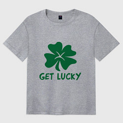 Футболка оверсайз женская Get lucky, цвет: меланж