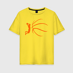 Футболка оверсайз женская Баскетбол - это моя жизнь, цвет: желтый