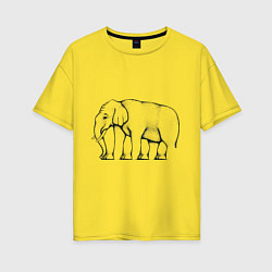 Футболка оверсайз женская Сколько ног у слона, цвет: желтый