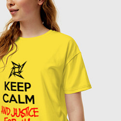 Футболка оверсайз женская Keep Calm & Justice For All, цвет: желтый — фото 2