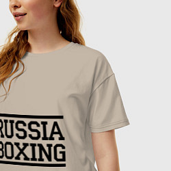 Футболка оверсайз женская Russia boxing, цвет: миндальный — фото 2