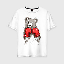 Женская футболка оверсайз Bear Boxing