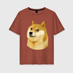 Футболка оверсайз женская Doge, цвет: кирпичный